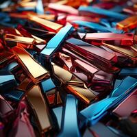 3d Rendered Colorful Glossy and Matte Ultra HD Geometric Background Wallpaper photo