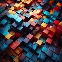 3d Rendered Colorful Glossy and Matte Ultra HD Geometric Background Wallpaper photo