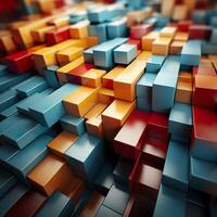 3d Rendered Colorful Glossy and Matte Ultra HD Geometric Background Wallpaper photo