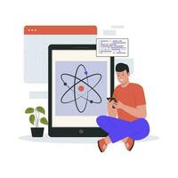 Quantum computing vector illustration