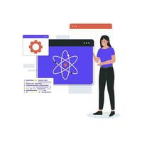 Quantum computing vector illustration