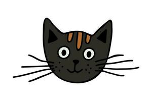 Hand drawn cat muzzle clipart. Cute pet face doodle vector