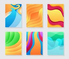 Modern abstract covers set. Cool gradient shapes composition. photo