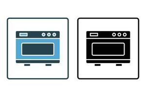 oven icon. icon related to element of bakery, Electronic devices. Solid icon style design. Simple vector design editable