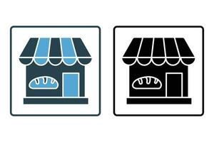 Bakery Store icon. Solid icon style design. Simple vector design editable