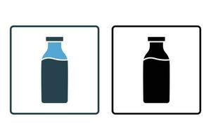 Dairy icon. icon related to element of bakery, drink. Solid icon style design. Simple vector design editable