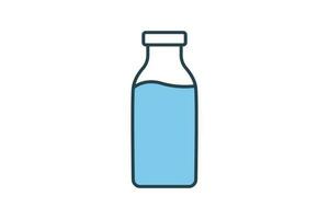 Dairy icon. icon related to element of bakery, drink. Flat line icon style design. Simple vector design editable