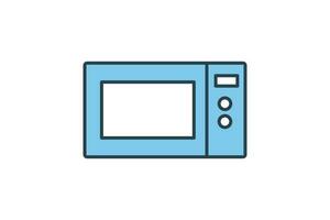 Microwave icon. icon related to element of bakery, electronic device. Flat line icon style design. Simple vector design editable