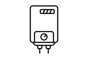 Water heater icon. icon related to electronic, household appliances. Line icon style design. Simple vector design editable