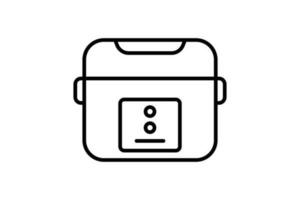 Rice cooker icon. icon related to electronic, household appliances. Line icon style design. Simple vector design editable