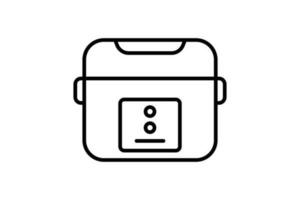 Rice cooker icon. icon related to electronic, household appliances. Line icon style design. Simple vector design editable