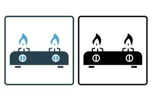 Gas stove icon. icon related to kitchen, household appliances. Solid icon style design. Simple vector design editable