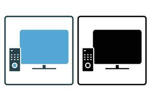 Television icon. icon related to electronic, household appliances. Solid icon style design. Simple vector design editable