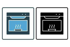 Oven icon. icon related to electronic, household appliances. Solid icon style design. Simple vector design editable