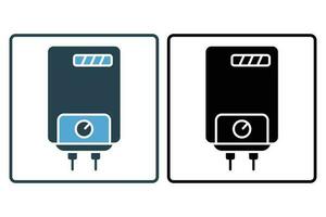 Water heater icon. icon related to electronic, household appliances. Solid icon style design. Simple vector design editable