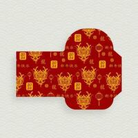 Chinese new year 2024 lucky red envelope money pocket for the year of the Dragon vector