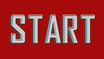 Start 3D text editable, typography vector