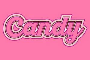 Candy 3D text Vector