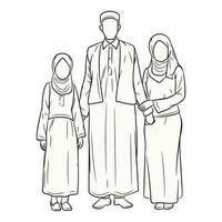 vector illustration of a Muslim family