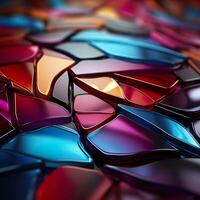 3d Rendered Colorful Glossy and Matte Ultra HD Geometric Background Wallpaper AI Generated photo