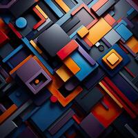3d Rendered Colorful Glossy and Matte Ultra HD Geometric Background Wallpaper photo