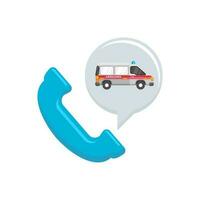 ambulance call vector illustration in flat style design