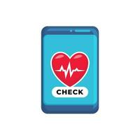 Monitoring heart rate in fitness app on smartphone vector