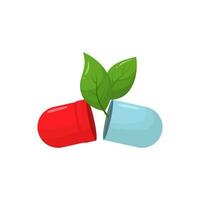 Herb eco capsule vector illustration in flat style design