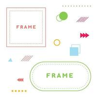 Set of frame design, bubble speech, message, geometric pattern vector