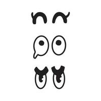 Set of cartoon eyes handdrawn for element, facial expression and face vector