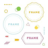 Set of frame design, bubble speech, message, geometric pattern vector