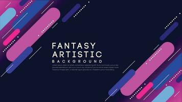 Minimal Rounded Cute Background With Fantasy Frame Memphis Style Template Design vector