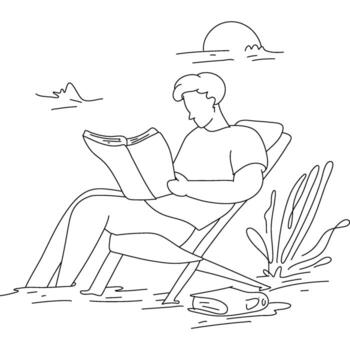 leer un libro plano ilustración, son usado para ui ux diseños, agregando visual apelación y creatividad a sitios web, aplicaciones, y digital plataformas, mejorando el usuario experiencia vector