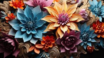 3d Colorful Royale Flower Design photo