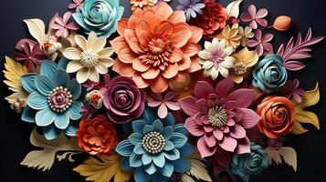 3d Colorful Royale Flower Design photo