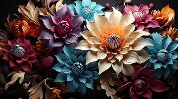 3d Colorful Royale Flower Design photo
