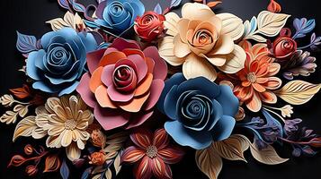3d Colorful Royale Flower Design photo
