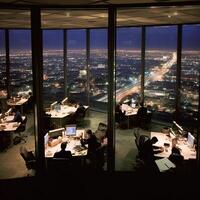 luxury Office Corporate Employees working together photo