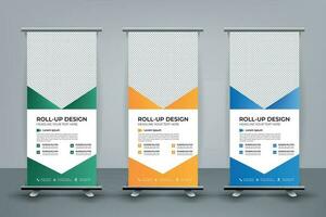 Modern roll up banner template, Standee template, X-banner template, Flag banner. vertical, abstract background, pull up design, modern x-banner, rectangle size. vector