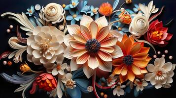 3d Colorful Royale Flower Design photo