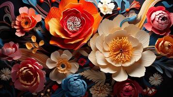 3d Colorful Royale Flower Design photo
