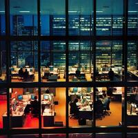luxury Office Corporate Employees working together photo