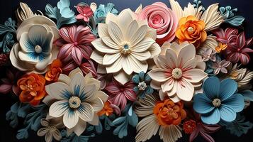 3d Colorful Royale Flower Design photo
