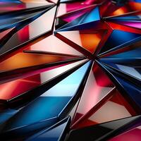 Colorful 3D Geometric Abstract Glossy Matte Multiple Shaped Elegant Background Wallpaper AI Generated photo