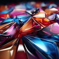 Colorful 3D Geometric Abstract Glossy Matte Multiple Shaped Elegant Background Wallpaper AI Generated photo