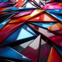 Colorful 3D Geometric Abstract Glossy Matte Multiple Shaped Elegant Background Wallpaper AI Generated photo