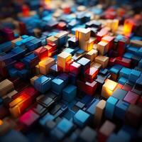 Colorful 3D Geometric Abstract Glossy Matte Multiple Shaped Elegant Background Wallpaper photo