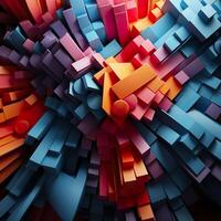 Colorful 3D Geometric Abstract Glossy Matte Multiple Shaped Elegant Background Wallpaper photo