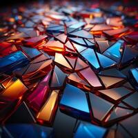 Colorful 3D Geometric Abstract Glossy Matte Multiple Shaped Elegant Background Wallpaper photo