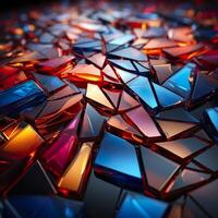 Colorful 3D Geometric Abstract Glossy Matte Multiple Shaped Elegant Background Wallpaper AI Generated photo